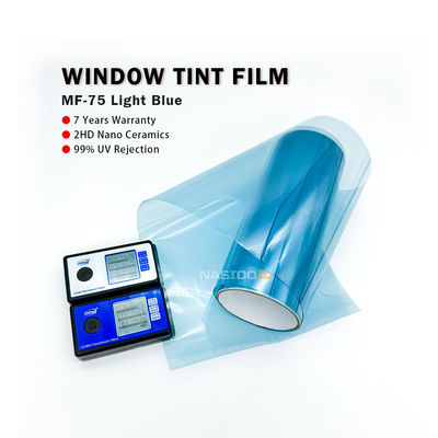 Heat Insulation Nano Ceramic Solar Film MF75 Light Blue High Transmittance Self Adhesive