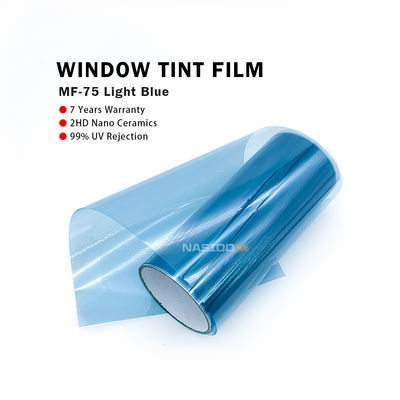 Heat Insulation Nano Ceramic Solar Film MF75 Light Blue High Transmittance Self Adhesive