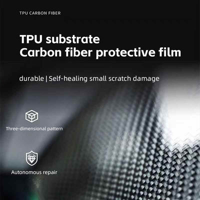 High Gloss Ppf Color Wrap Roll 3D Carbon Fiber BLACK Self Adhesive Easy Maintenance