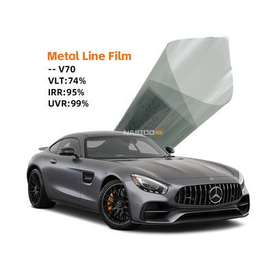 Anti UV Metallic Tint For Cars IRR 99 PET Car Window Film High Heat Rejection V70