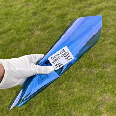 Colored Chameleon Window Film 58%VLT Blue Heat Insulation Solar Car Window Tint