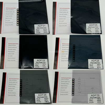 1PLY Car Window Solar Film 99.9%UVR UV Resistant 1%VLT Privacy Sand Proof