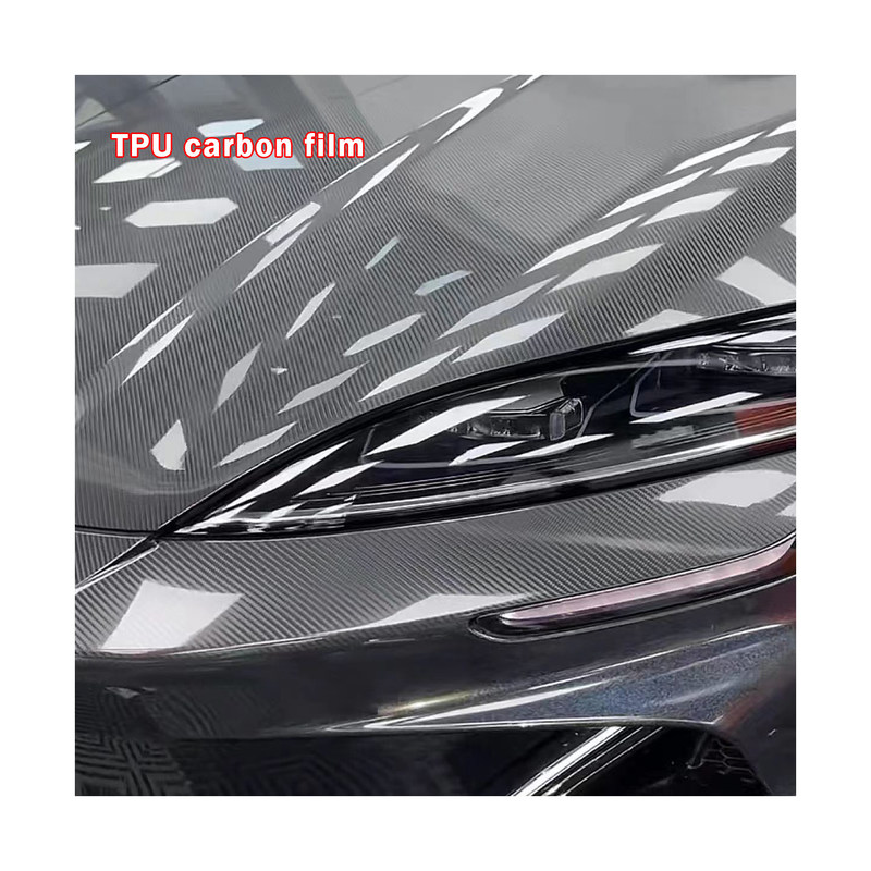 High Gloss Ppf Color Wrap Roll 3D Carbon Fiber BLACK Self Adhesive Easy Maintenance