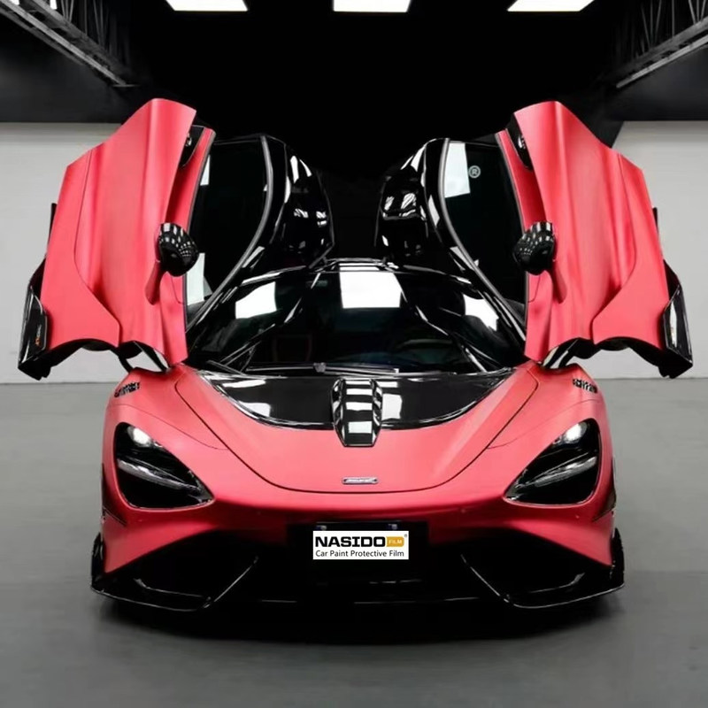 TPU Ppf Color Wrap Easy Cleaning Matte Chinese Red Car Wrap Customize Dry Apply