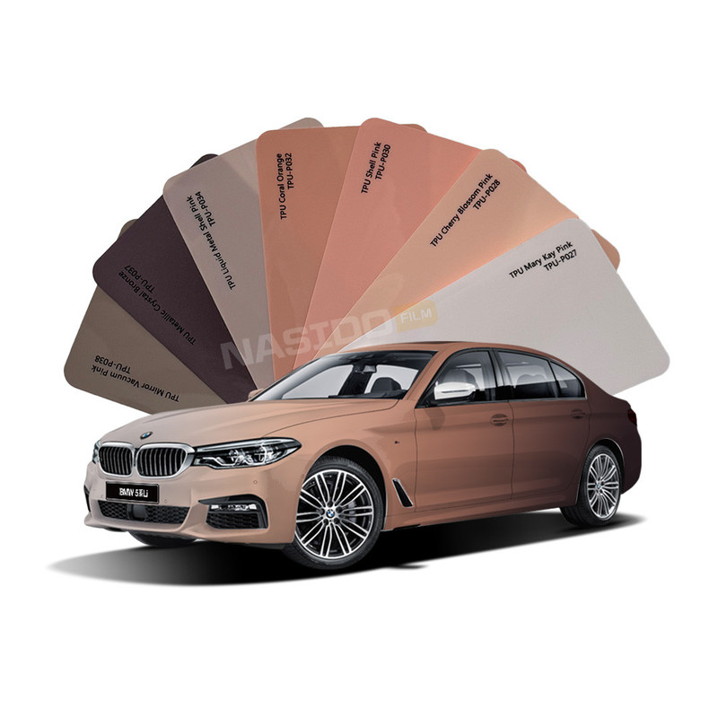 UV Protection Ppf Color Wrap Pink Color 7.5 Mil  Thickness Scratch Resistance