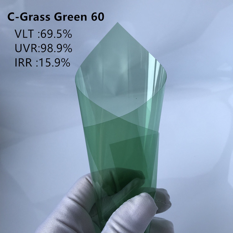 C-Grass Green Carbon Ceramic Tint Film 98%UVR High Strength 1.52*30m/Roll